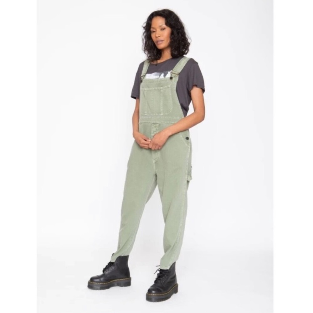 Free People x Sandrine Rose Women Army Green Overall Bib Pants -S NWT